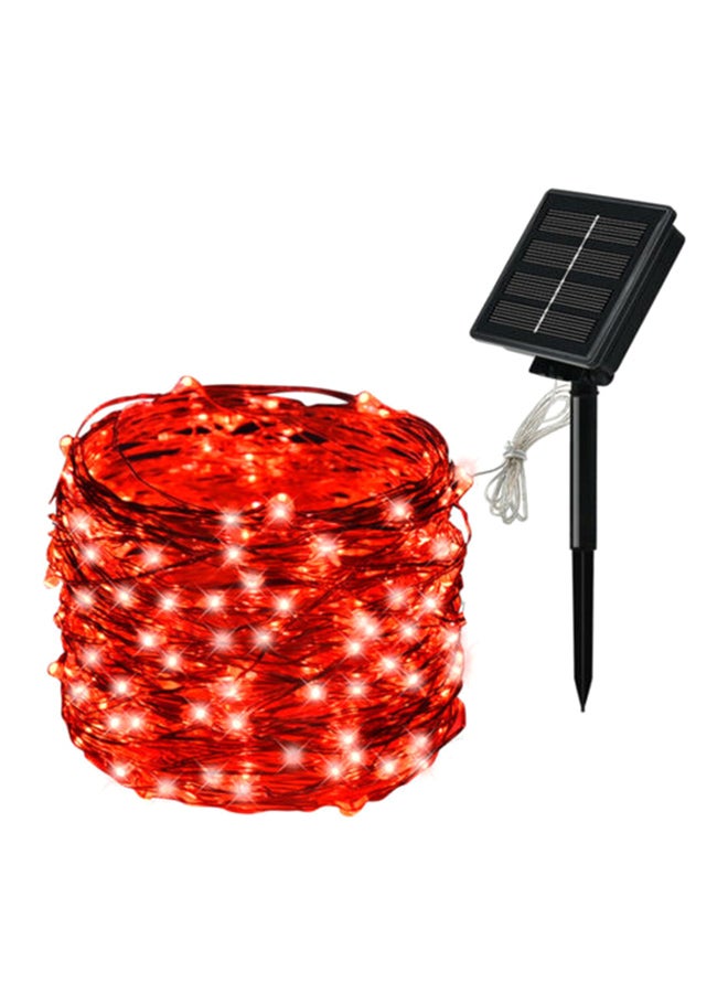 Solar Panel Copper Wire String Light Red/Black  - Image 1