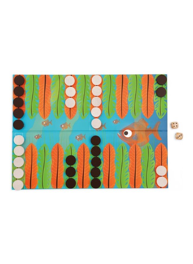 Scratch EUROPE Piranha Race Backgammon Game 38 x 28cm - Image 1