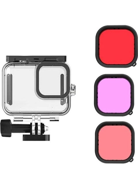GoPro Hero 9 Black Waterproof Case With 3-Pack Dive Filter Clear