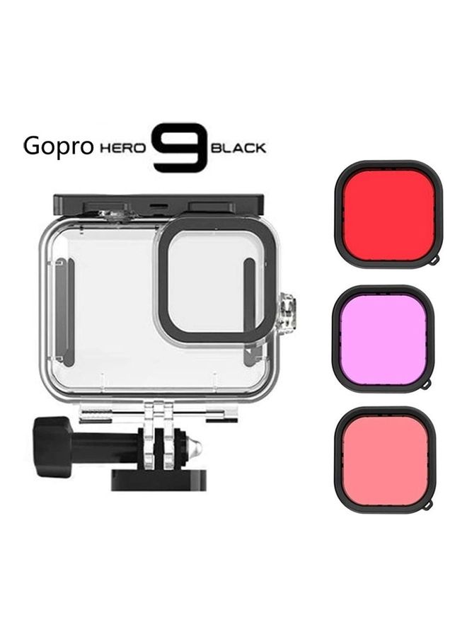 Generic - GoPro Hero 9 Black Waterproof Case With 3-Pack Dive Filter Clear - Image 1