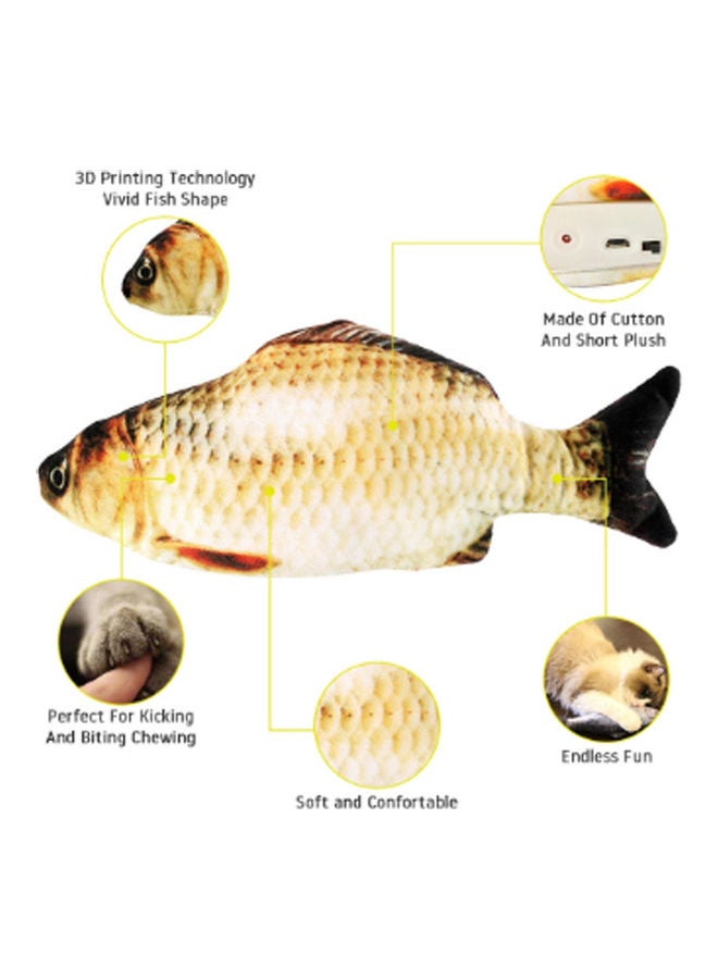 لعبة كهربائية ثلاثية الأبعاد بتصميم سمكة قابلة للشحن بمنفذ USB للقطط متعدد الألوان 12.5x2.5سم - Image 2