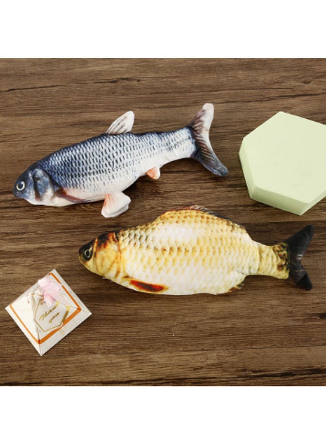 لعبة كهربائية ثلاثية الأبعاد بتصميم سمكة قابلة للشحن بمنفذ USB للقطط متعدد الألوان 12.5x2.5سم - Image 3