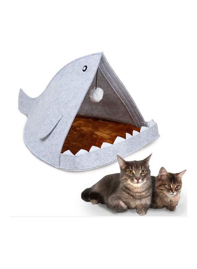 سرير للحيوانات الأليفة بتصميم قرش رمادي 60x40x40سم - Image 2