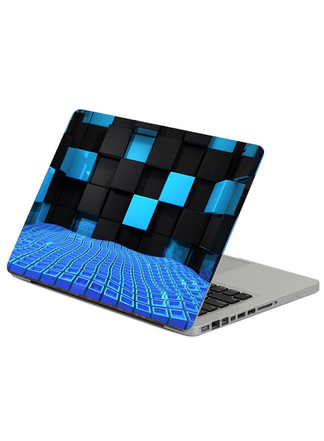 Fast Print Cube Squares Printed Laptop Sticker Multicolour