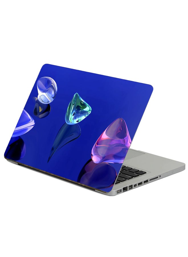 Fast Print Glass Shapes Printed Laptop Sticker Multicolour