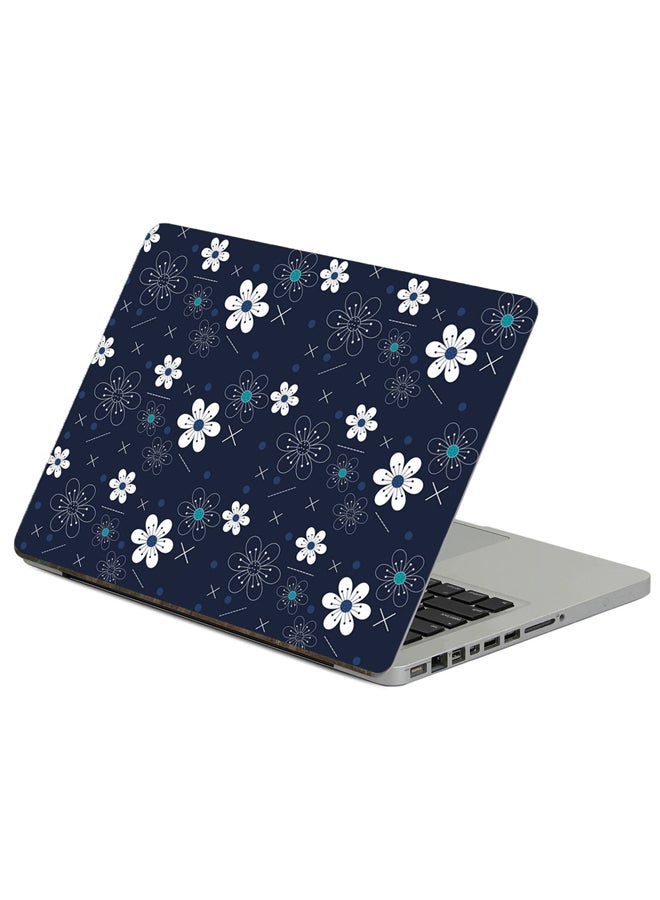 Fast Print Flowers Patterns Printed Laptop Sticker Multicolour 