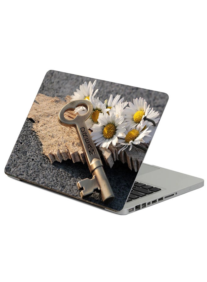 Fast Print Key Daisies Printed Laptop Sticker Multicolour