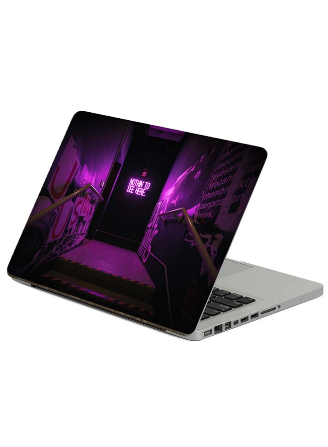 Fast Print Neon Inscription Printed Laptop Sticker Multicolour
