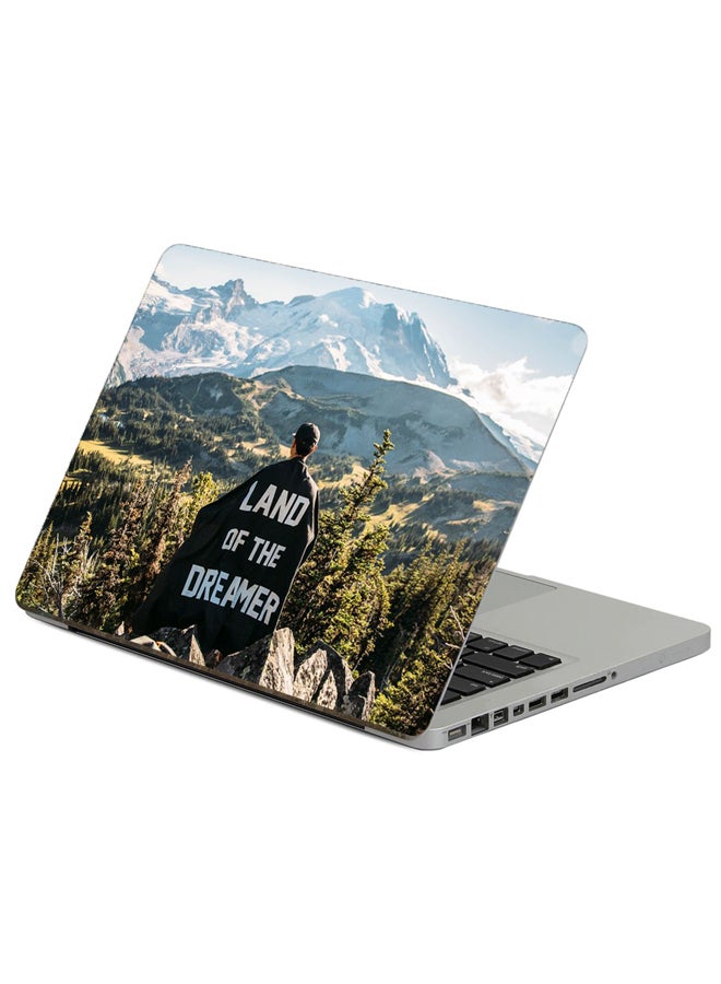 Plaid Inscription Printed Laptop Skin Cover Multicolour