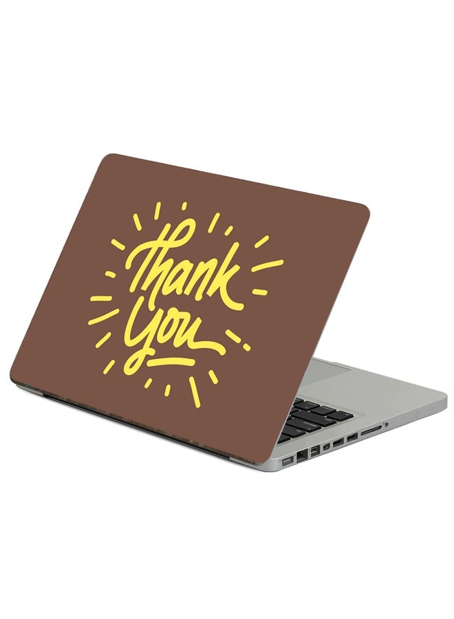 Thank Inscription Printed Laptop Sticker Multicolour