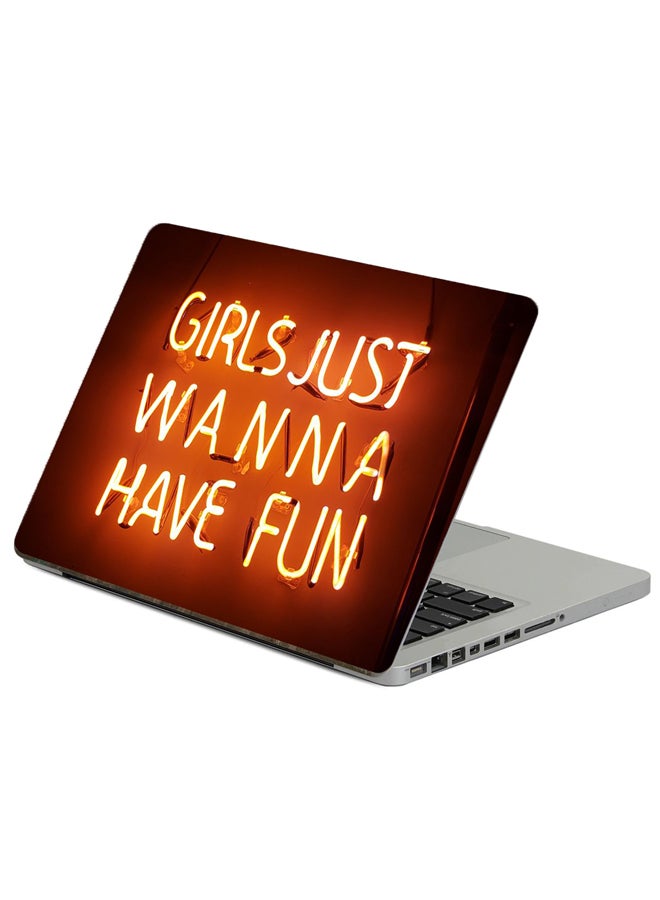 Fast Print Neon Inscription Printed Laptop Sticker Multicolour