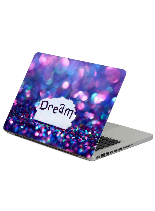 Fast Print Dream Inscription Printed Laptop Sticker Multicolour