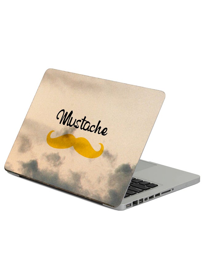 Fast Print Mustache Minimalism Printed Laptop Sticker Multicolour