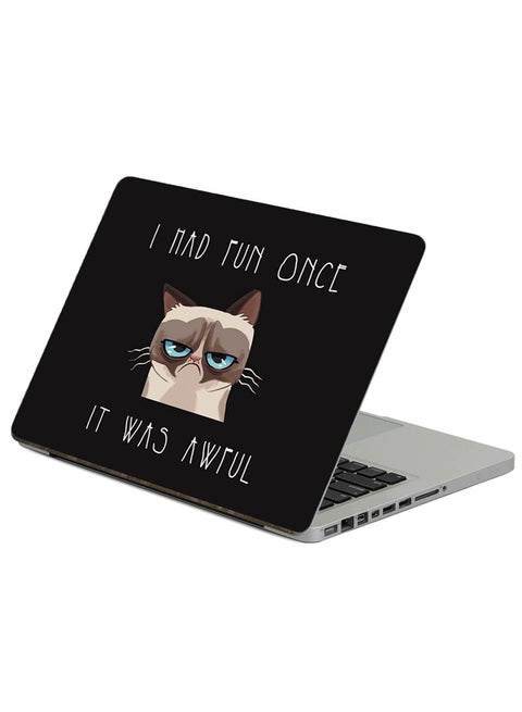 Grumpy Cat Cat Printed Laptop Sticke Multicolour