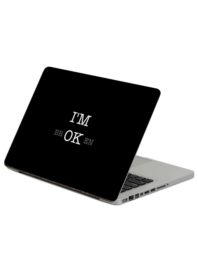 Inscription Text Printed Laptop Sticker Multicolour