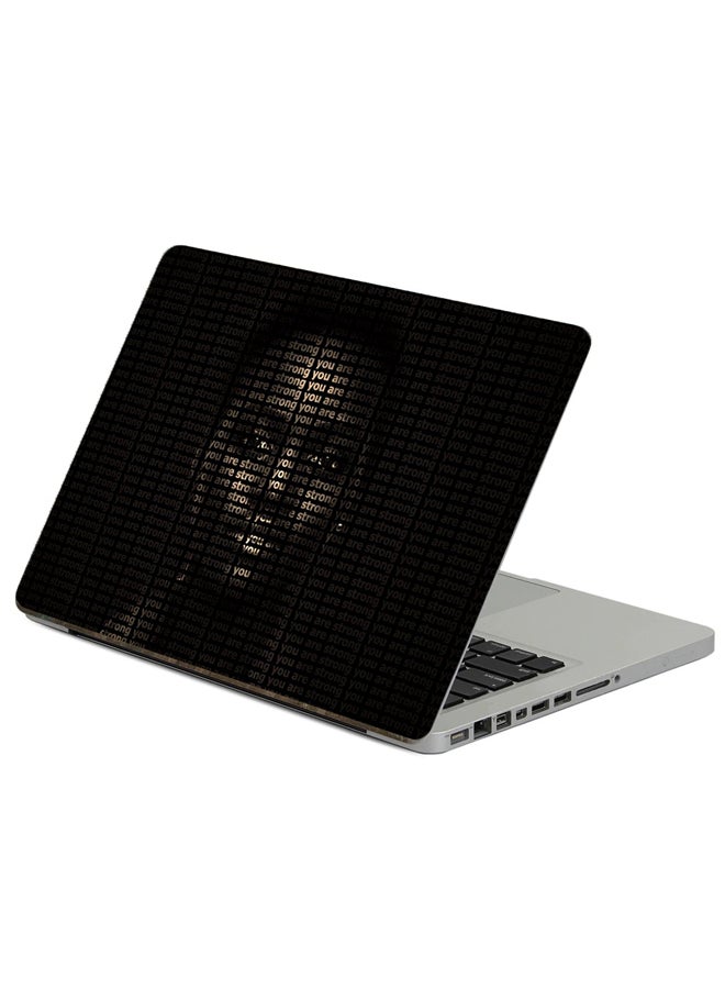 Fast Print Face Inscription Printed Laptop Sticker Multicolour