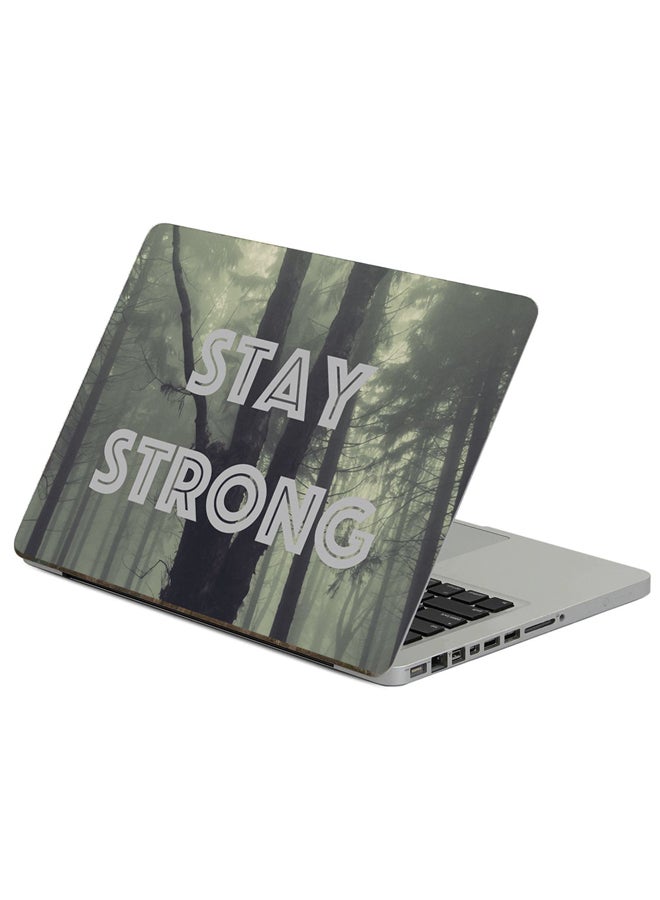 Strong Inscription Printed Laptop Sticker Multicolour