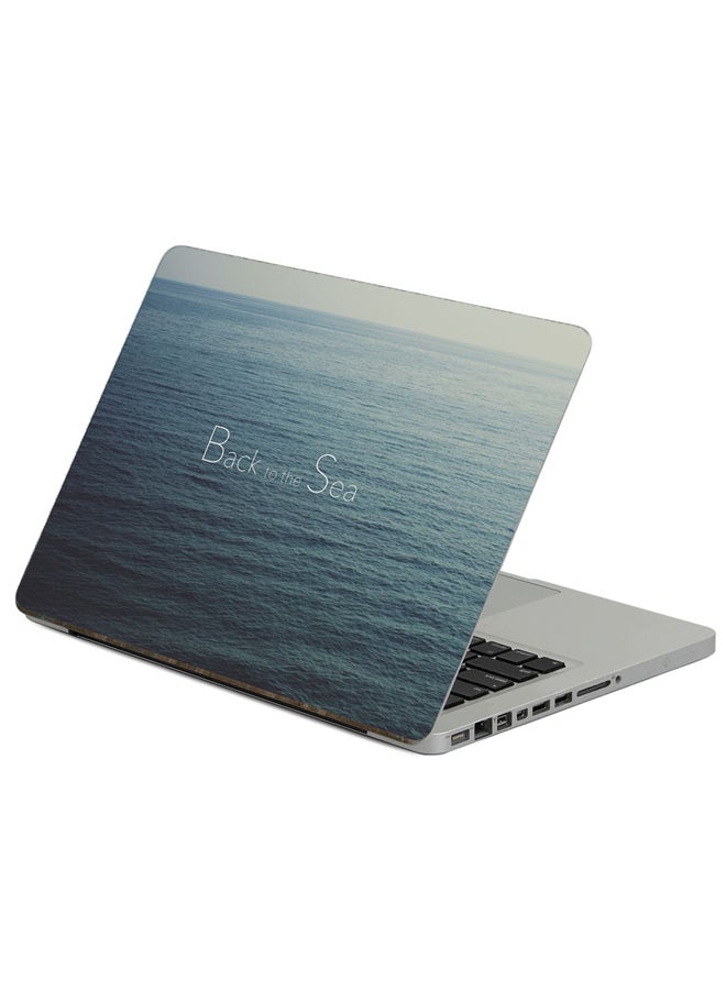Sea Nostalgia Printed Laptop Sticker Multicolour