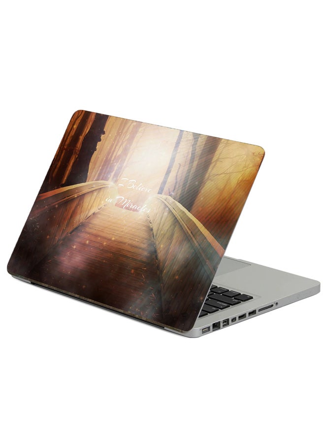 Fast Print Inscription Miracles Printed Laptop Sticker Multicolour