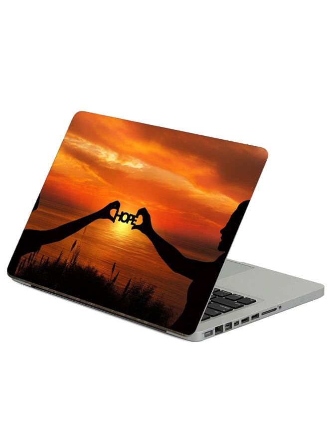 Fast Print Hope Hands Printed Laptop Sticker Multicolour