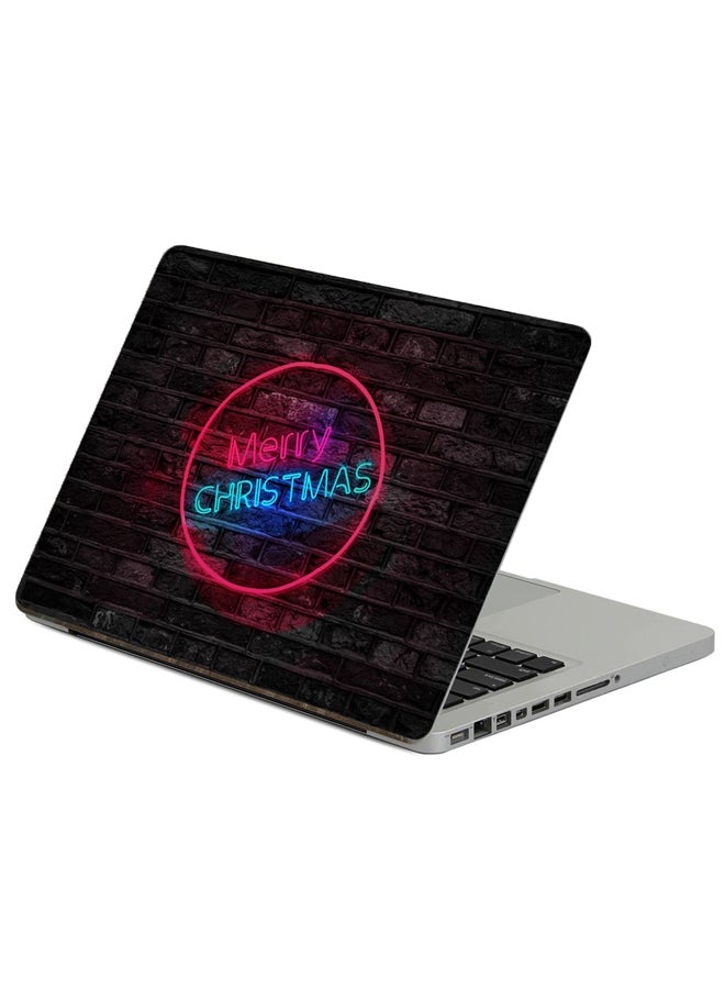 Fast Print Christmas Inscription Printed Laptop Sticker Multicolour