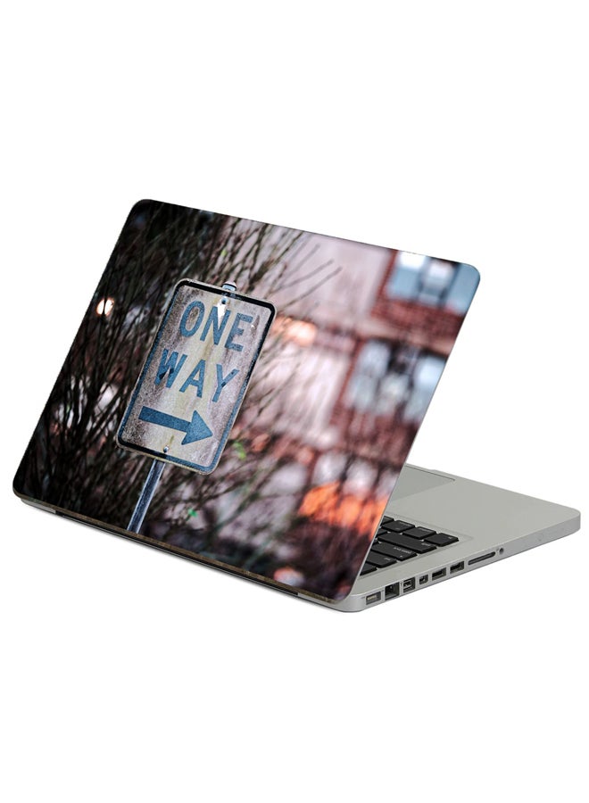 Fast Print Road Sign Inscription Printed Laptop Sticker Multicolour