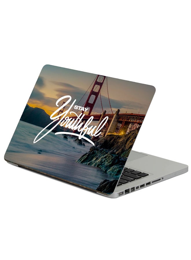 Youth Words Printed Laptop Sticker Multicolour