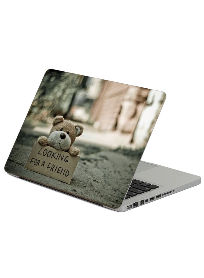 Fast Print Teddy Bear Toy Printed Laptop Sticker Multicolour