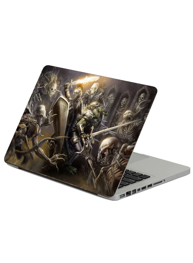 Fast Print Knight Armor Printed Laptop Sticker Multicolour