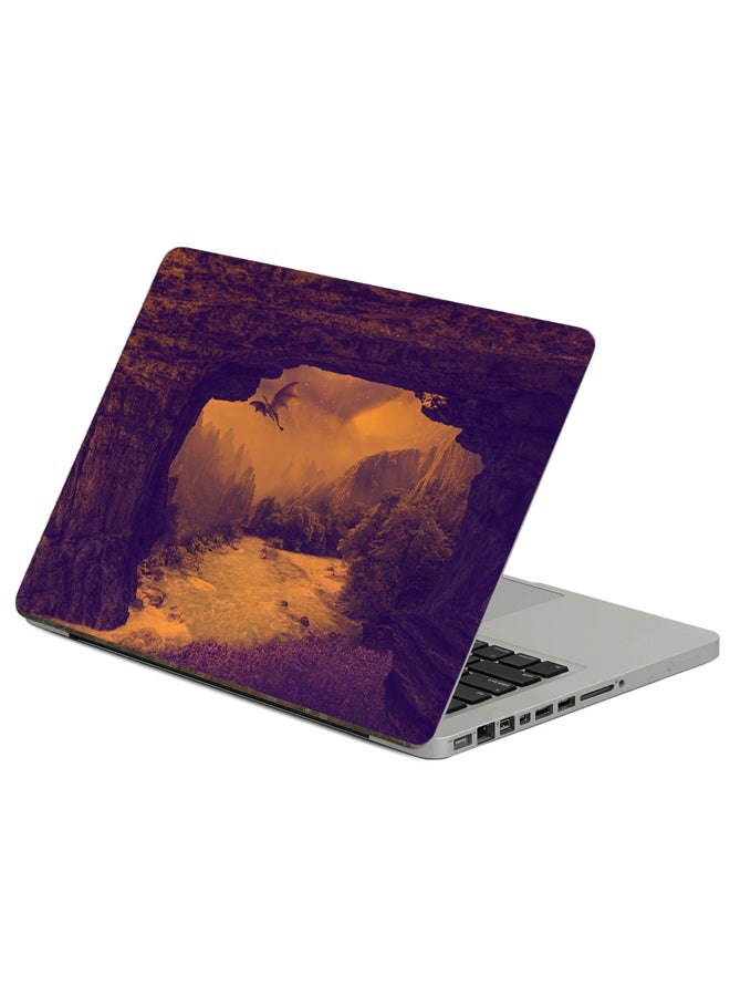 Fast Print Dragon Mystical Printed Laptop Sticker Multicolour