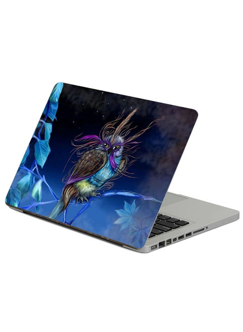 Owl Pheasant Printed Laptop Sticker Multicolour
