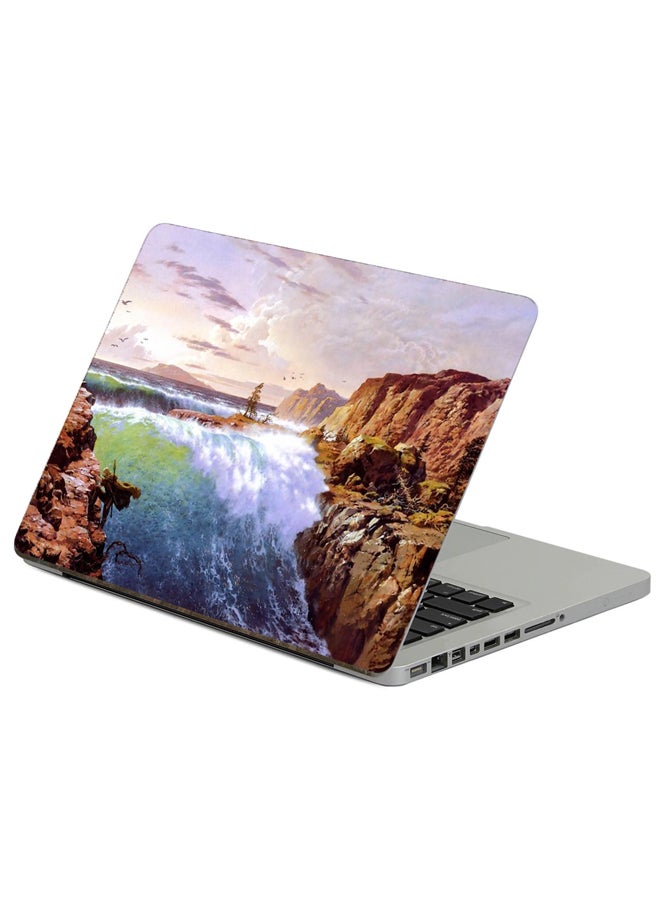 ملصق للابتوب بطبعة منحدرات الشلالات متعدد الألوان