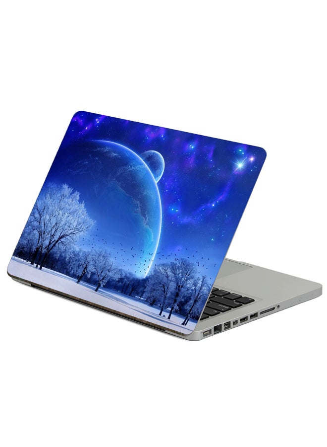 Fast Print Winter Trees Printed Laptop Sticker Multicolour