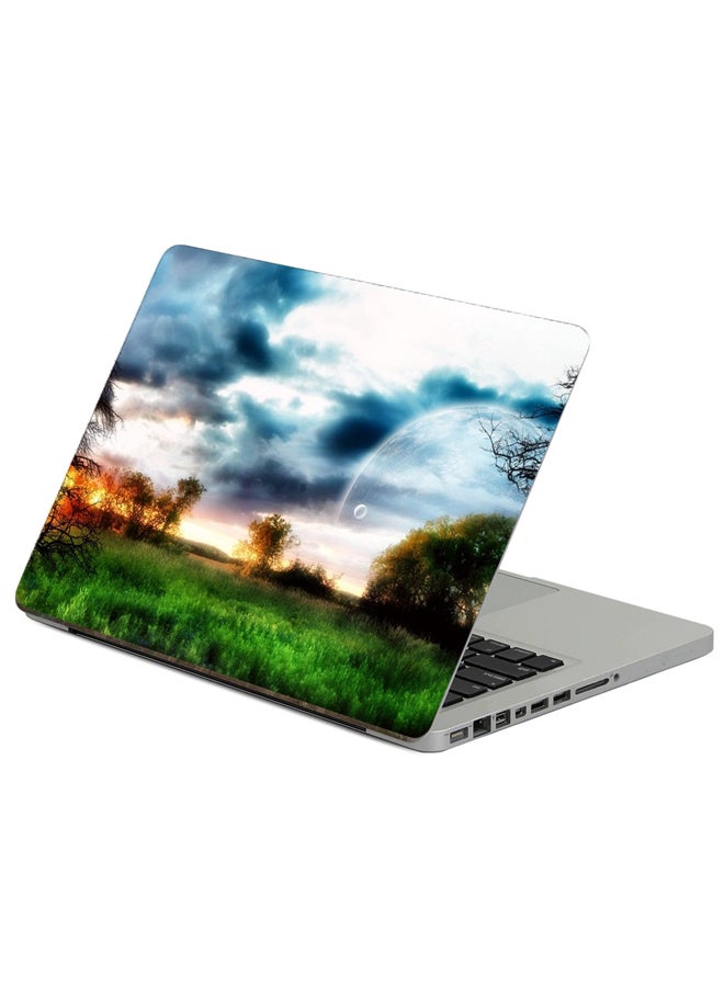 Fast Print Planet Sky Printed Laptop Sticker Multicolour