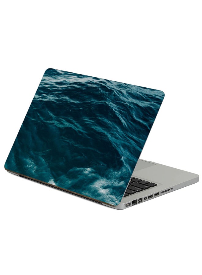 Water Waves Printed Laptop Sticker Multicolour