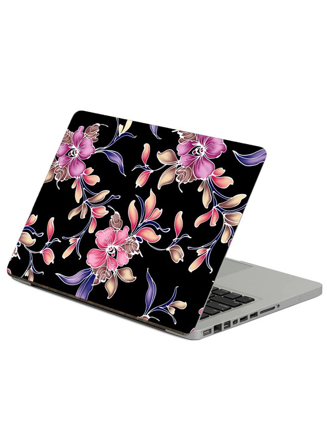 Fast Print Flowers Background Printed Laptop Sticker Multicolour 