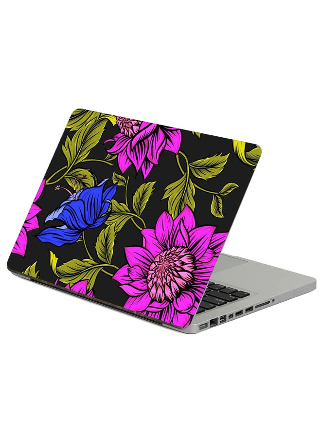 Fast Print Flowers Petals Printed Laptop Sticker Multicolour 