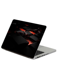 Cube Fire Printed Laptop Sticker Multicolour