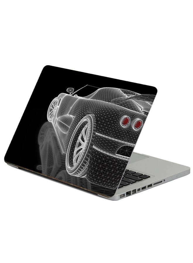 Car Concept Printed Laptop Sticker Multicolour