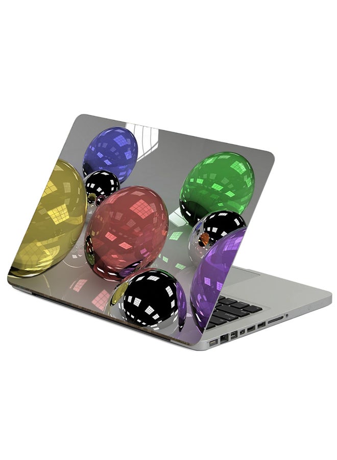Fast Print Balls Glass Printed Laptop Sticker Multicolour