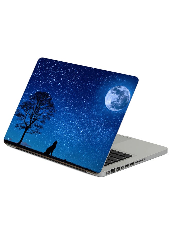 Wolf Starry Sky Printed Laptop Sticker Multicolour