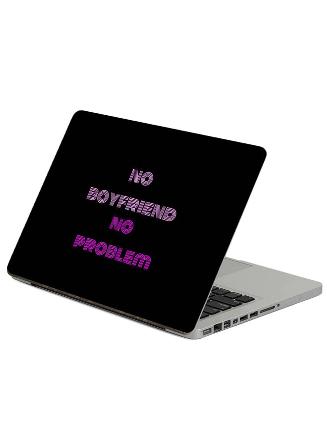 Relationship Inscription Printed Laptop Sticker Multicolour