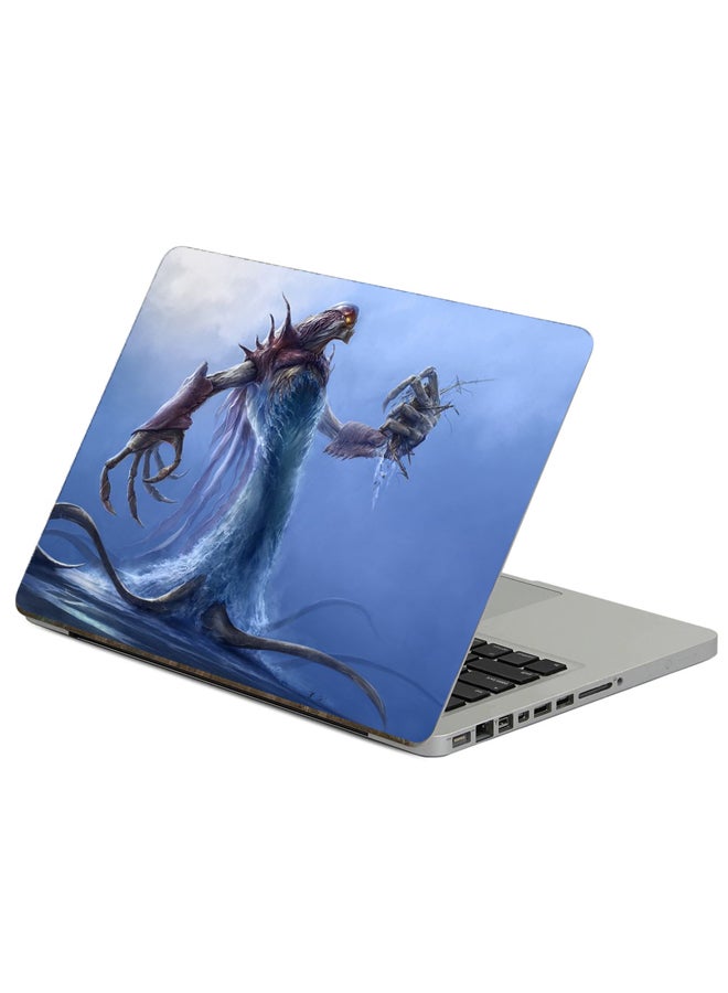 Fast Print Demon Sea Printed Laptop Sticker Multicolour