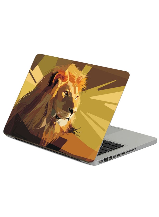 Fast Print Lion Art Printed Laptop Sticker Multicolour