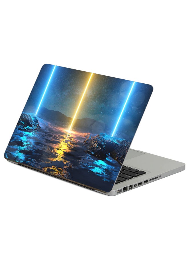 Lines Rays Printed Laptop Sticker Multicolour