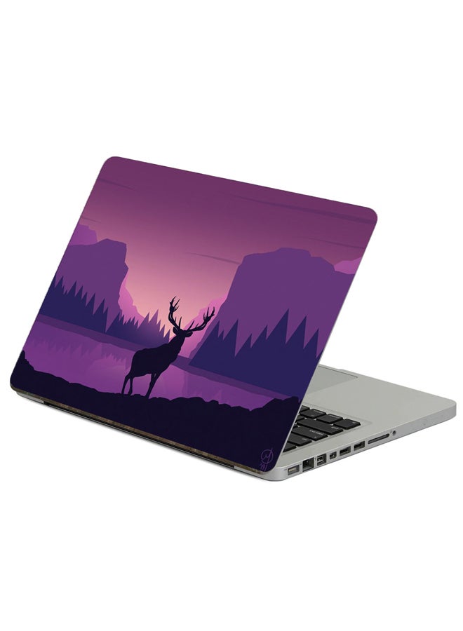Fast Print Deer Art Printed Laptop Sticker Multicolour 