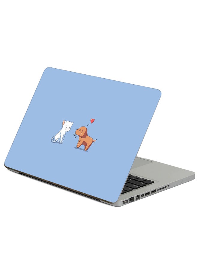 Dog Cat Printed Laptop Sticker Multicolour