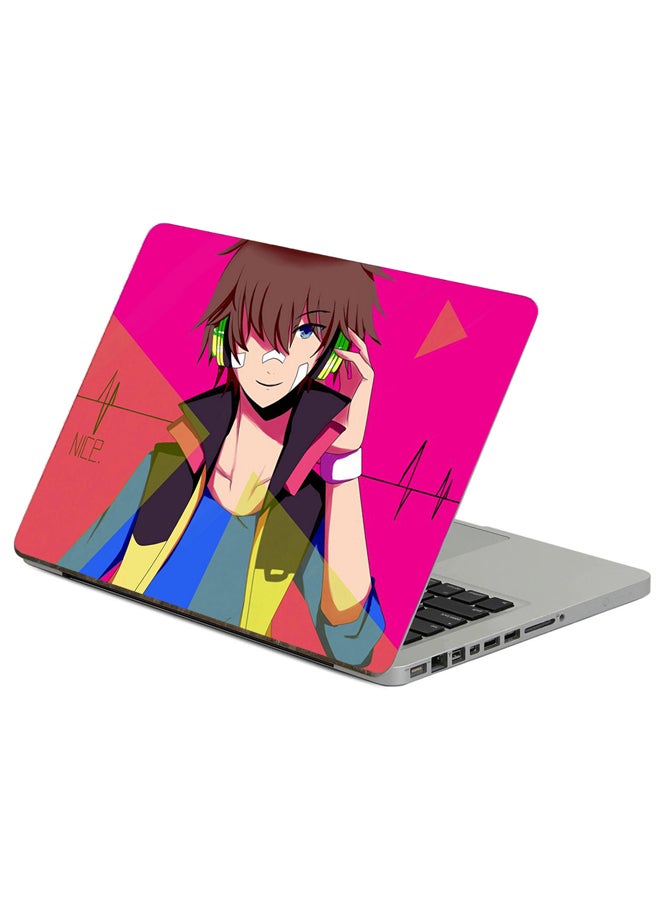 Fast Print Guy Anime Printed Laptop Sticker Multicolour