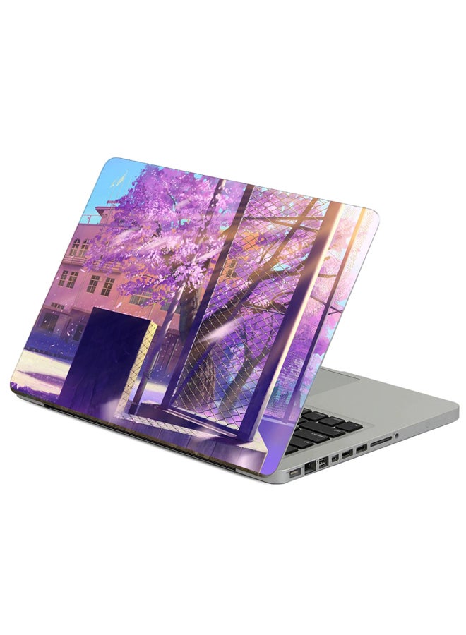 Fast Print Anime School Printed Laptop Sticker Multicolour
