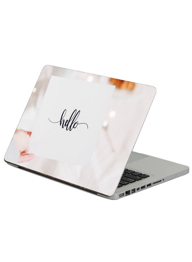Fast Print Inscription Hello Printed Laptop Sticker Multicolour